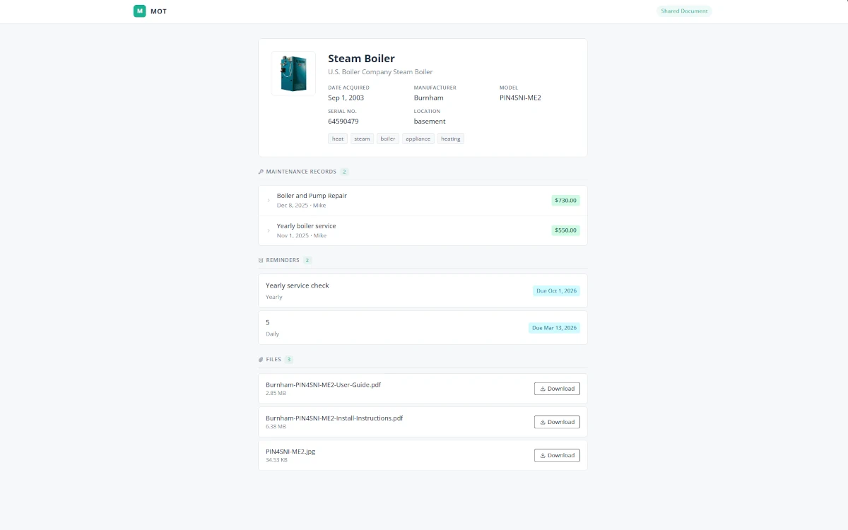 Sharing assets via public links and transferring to collaborators